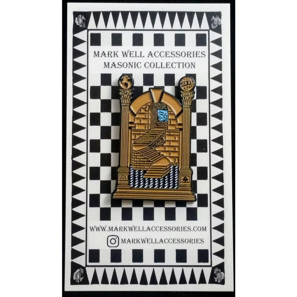 Masonic Fellowcraft Front Porch Lapel Pin Black / Color Masonic Original Pin