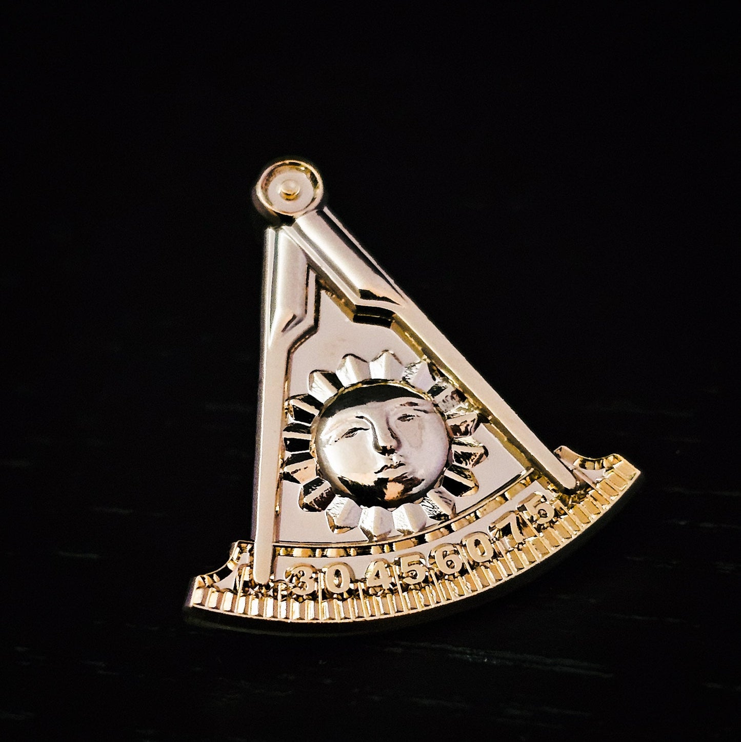 Past Master Emblem – Compass Quadrant & Sun Lapel Pin Lapel Pin