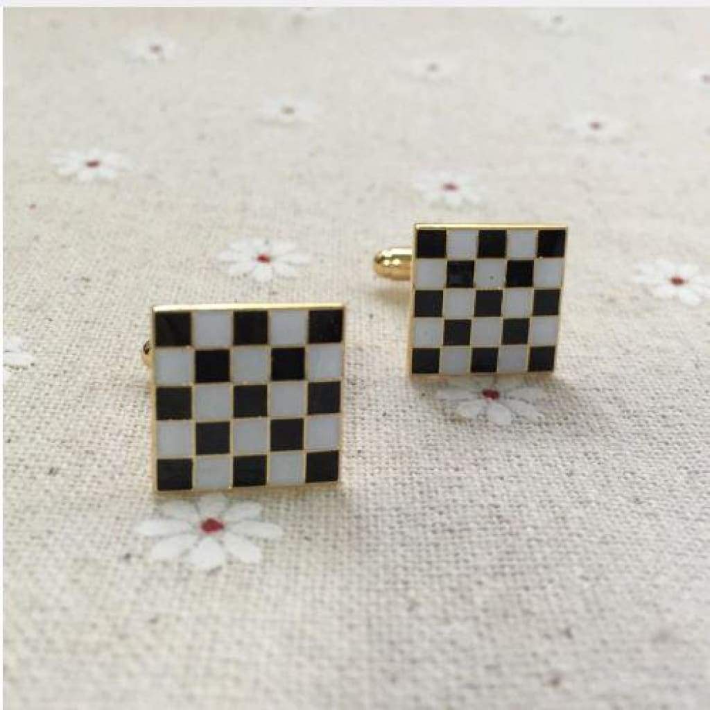 Checkered Mosaic Pavement Masonic Cufflinks Cufflinks