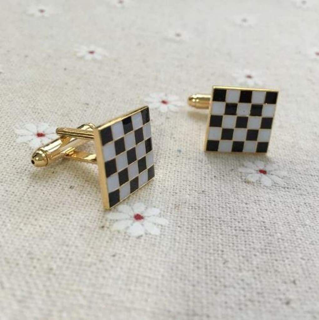 Checkered Mosaic Pavement Masonic Cufflinks Cufflinks