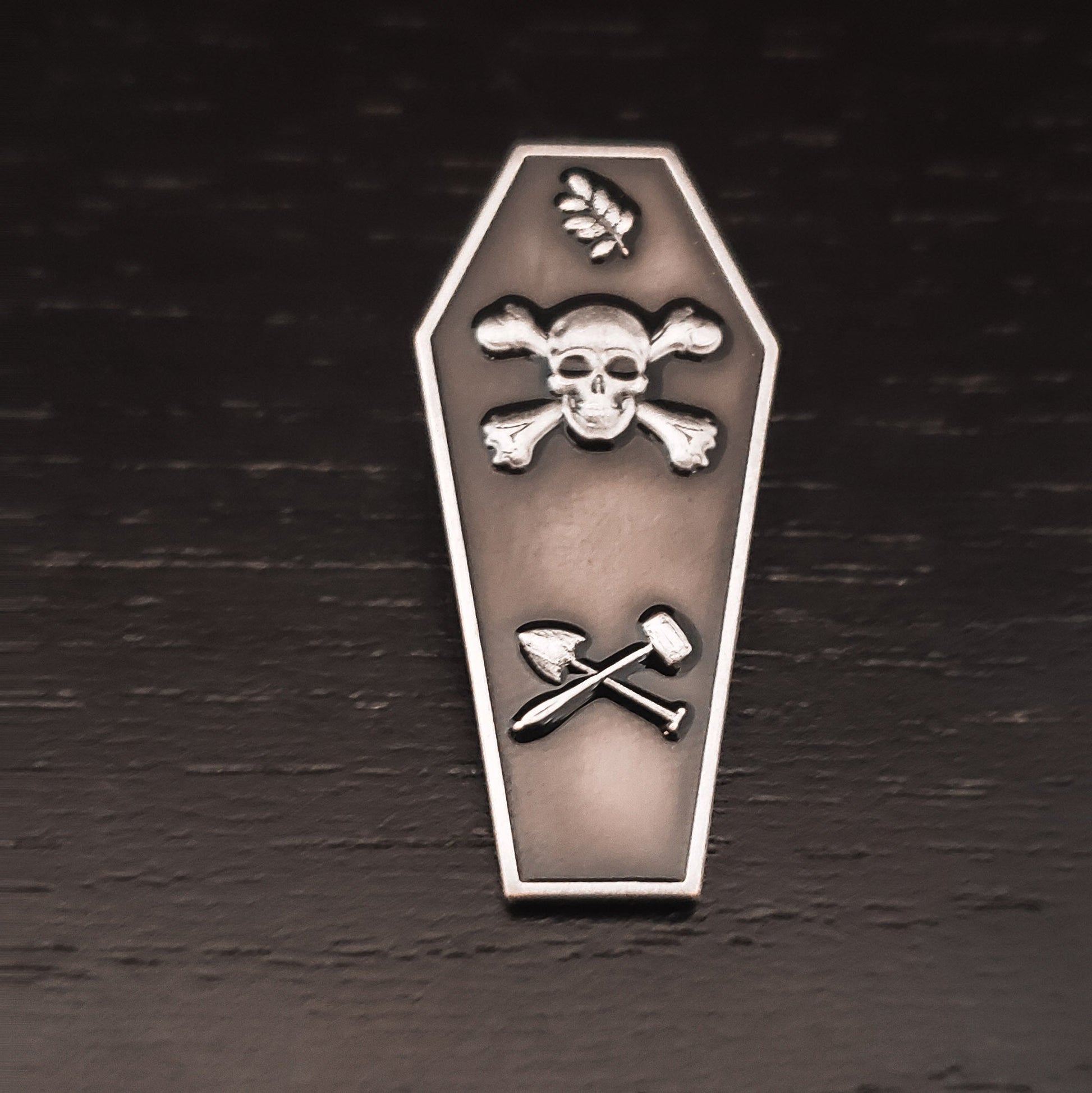 Masonic Master Mason Coffin Pin Antique Silver Masonic Original Pin