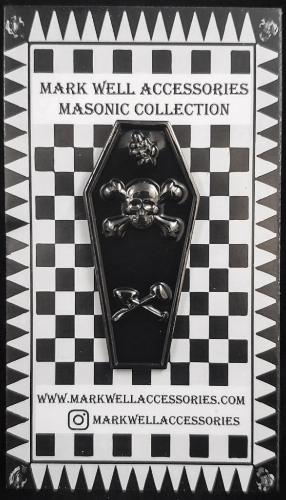 Masonic Master Mason Coffin Pin Black Nickel / Black Masonic Original Pin