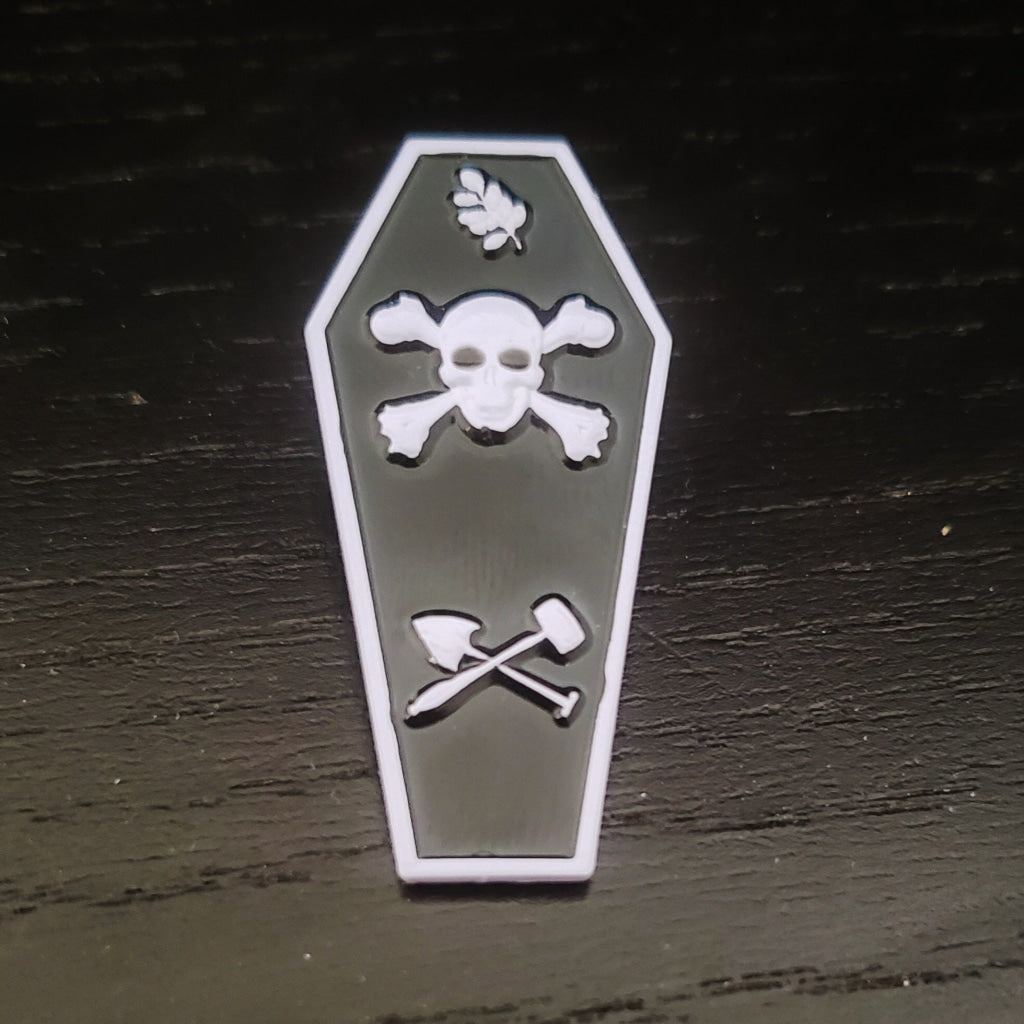 Masonic Master Mason Coffin Pin White / Black Masonic Original Pin