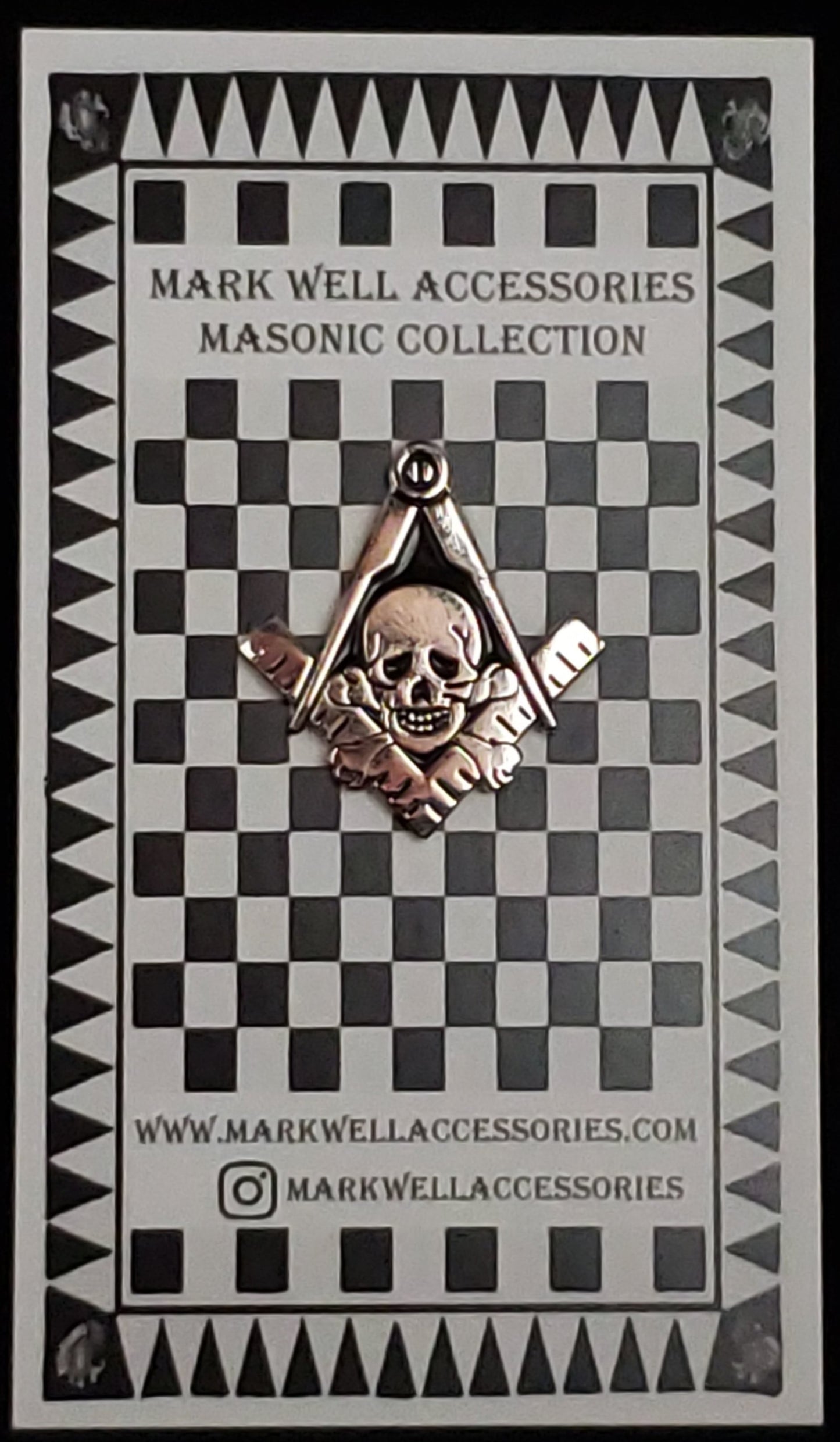Momento Mori Masonic Skull Lapel Pin Silver/black Masonic Pin