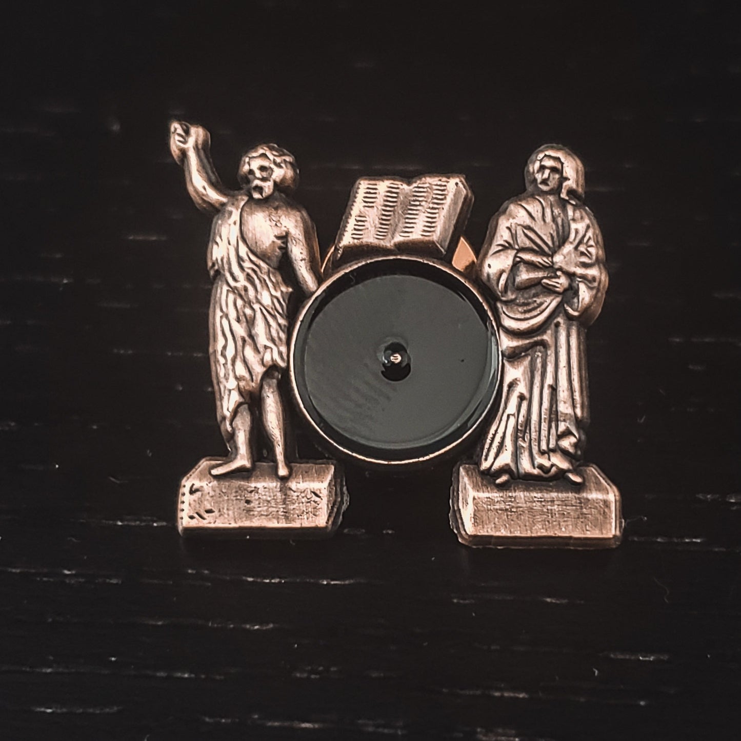 Saints John Lapel Pin Antique Gold Masonic Original Pin