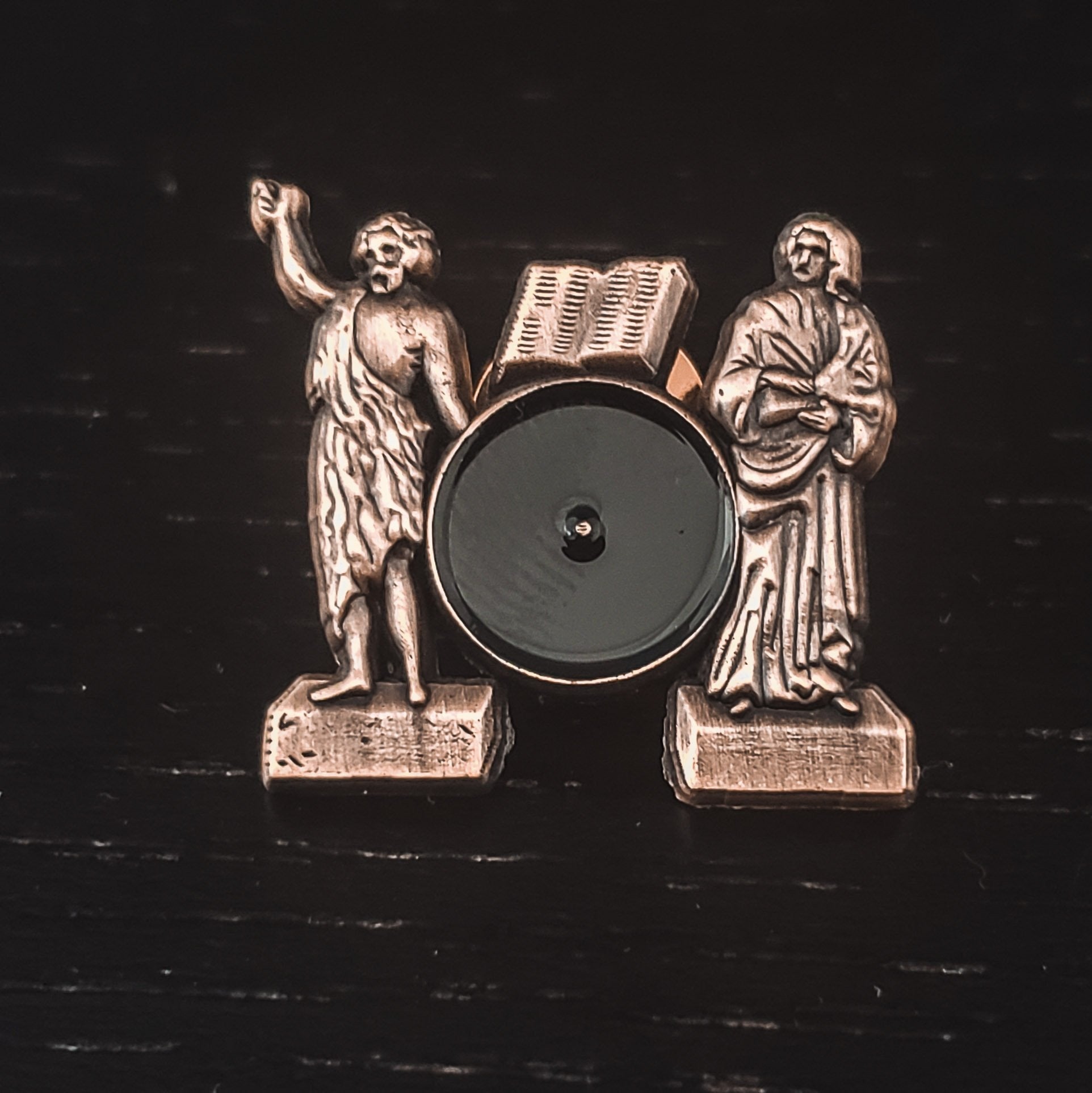 Saints John Lapel Pin Antique Gold Masonic Original Pin